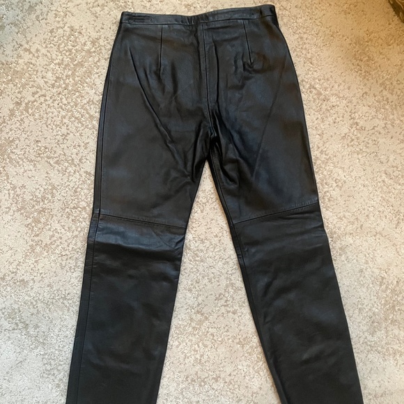 BCBG Max Azria Black Leather Pants Size 2 New w/o tags - Picture 2 of 13
